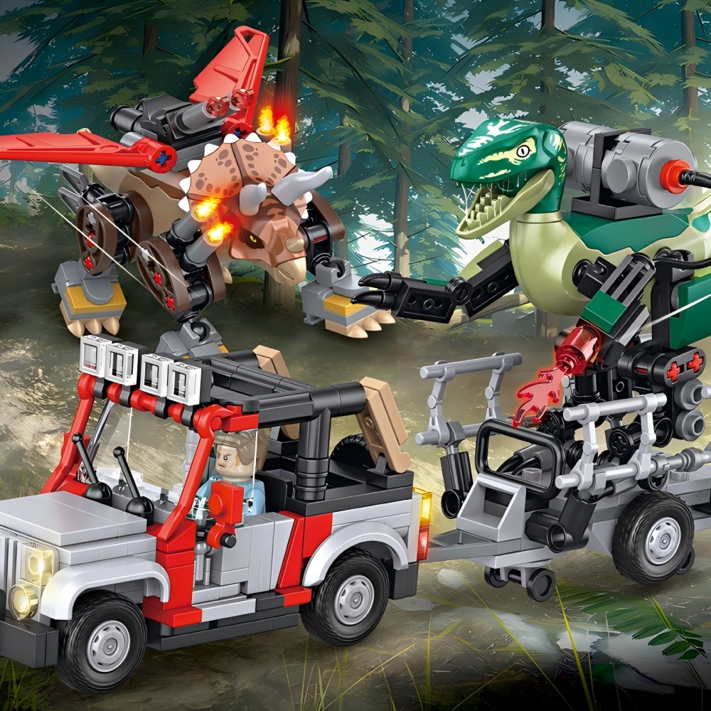 Model Kit Jurassic Park - 490PCS MOC 쥬라기 공룡 세계 빌딩