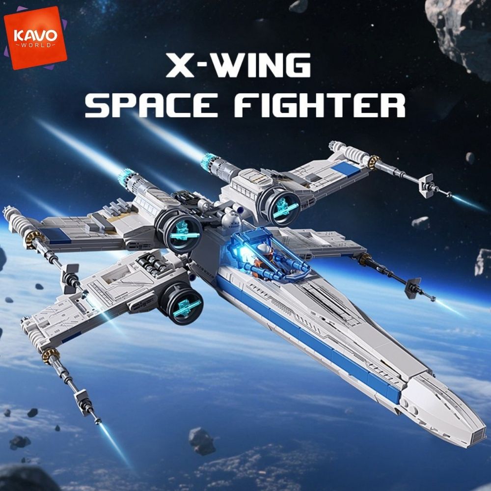 Model Kit X Wing - KAVOWORLD 1271피스 SF 우주 전투기 조립