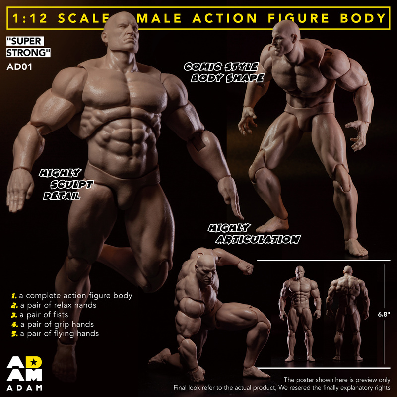 Model Kit Kshatriya - 머프 장난감 아담 1/12 남성 강한