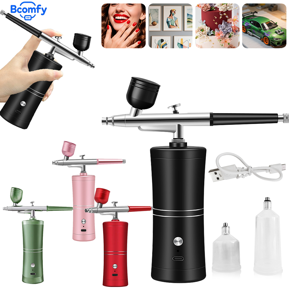 Airbrush Compressor Kit - 무선 휴대용 에어브러시 네일 아트 케이크