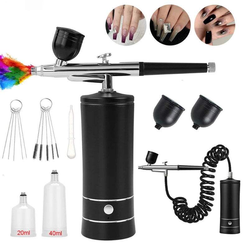 Airbrush Compressor Kit - 에어브러시 네일 아트 페인팅 키트, 컴프레서