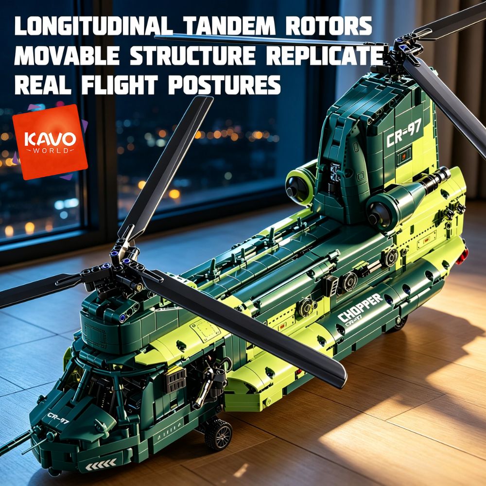 Model Kit Levels - KAVOWORLD 1826피스 32인치 중량 수송 헬리콥터