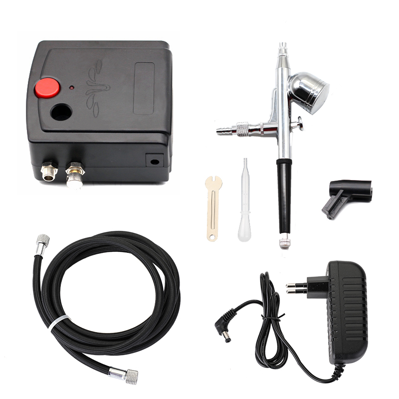 듀얼 액션 스프레이 건, 컴프레서를 사용하는 에어브러시 - Airbrush Compressor Kit 리뷰 및 가격