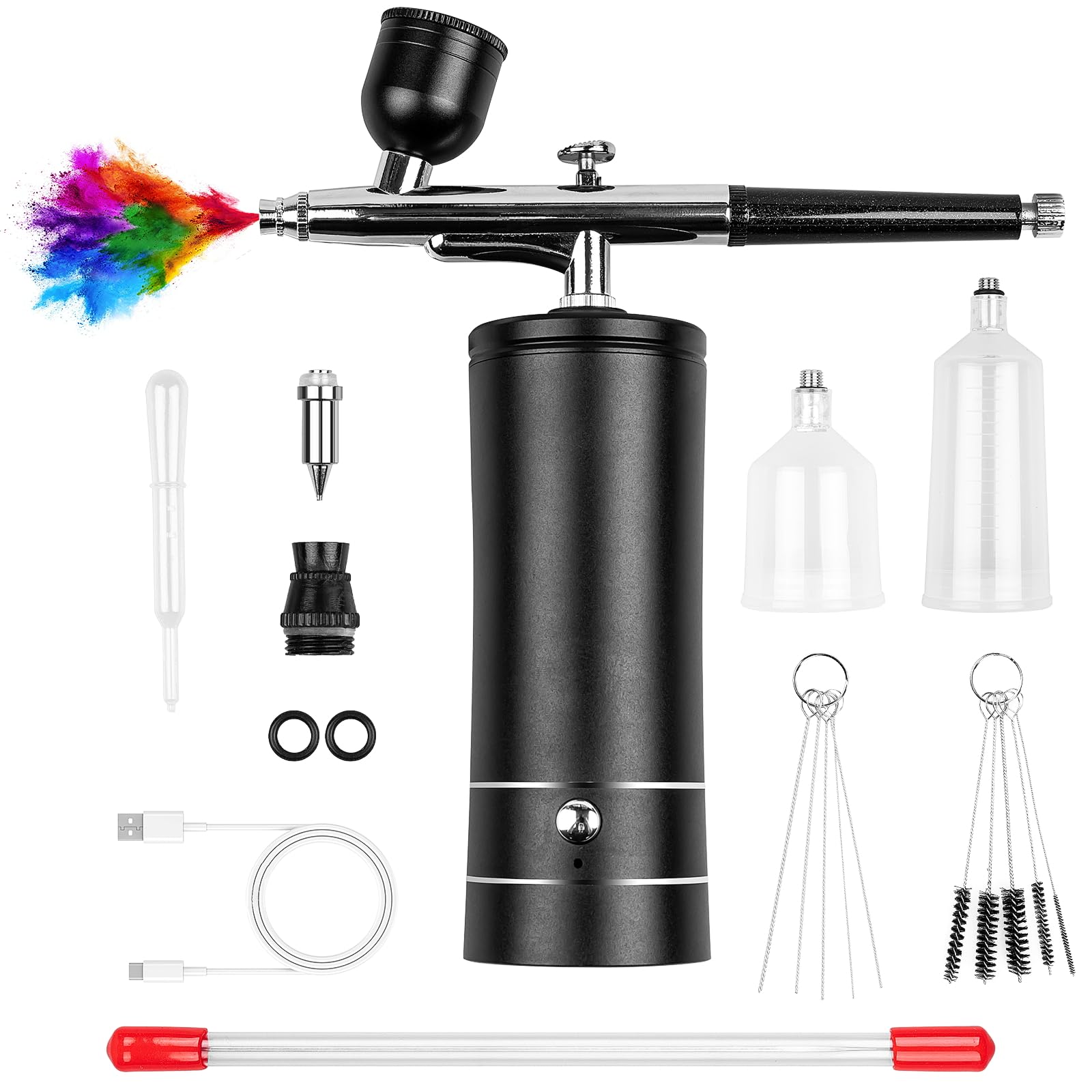 충전식 무선 에어브러시 컴프레서, 막힘 방지 고압 에어 - Airbrush Compressor Kit 리뷰 및 가격