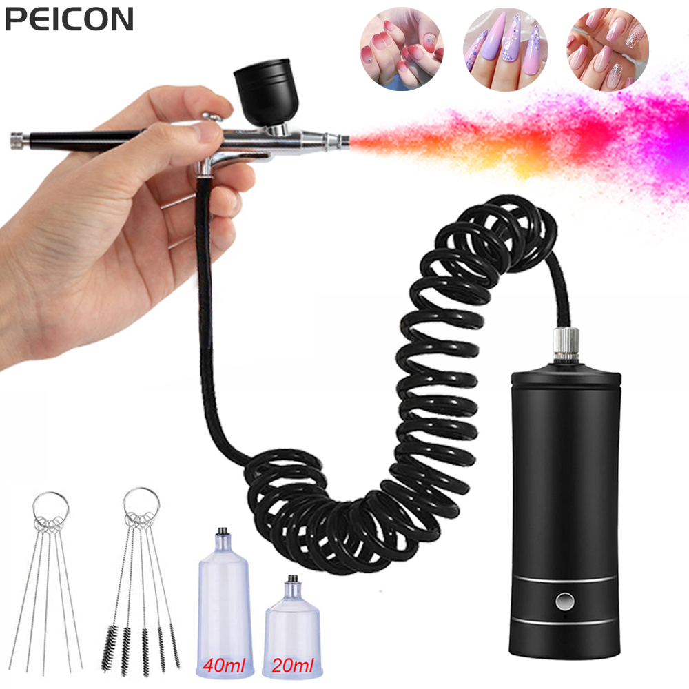 압축기가있는 에어 브러시 네일 손톱 용 압축기가있는 휴 - Airbrush Compressor Kit 리뷰 및 가격